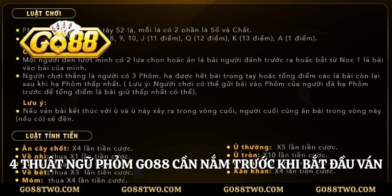 4 thuật ngữ phỏm Go88 cần nắm trước khi bắt đầu ván