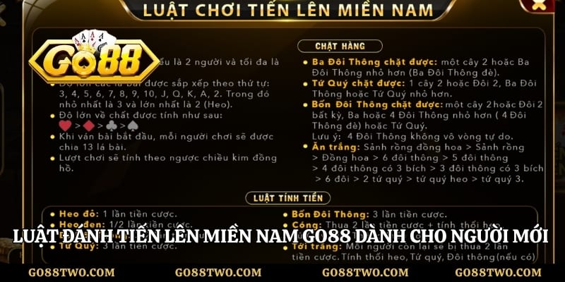 Luật đánh tiến lên miền Nam Go88 dành cho người mới tìm hiểu
